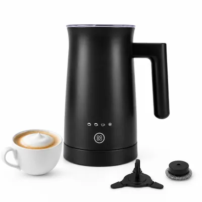 4-in-1 Electric Fully Automatic Milk Frother Steamer 500W Hot/Cold 150ml Frothing 300ml Warming 360 Cordless Hotel Household