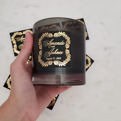 UV Printing Waterproof Matte Candle Warning Sticker Safety Warning Labels Candle Label Sticker Roll Custom Label for Jars
