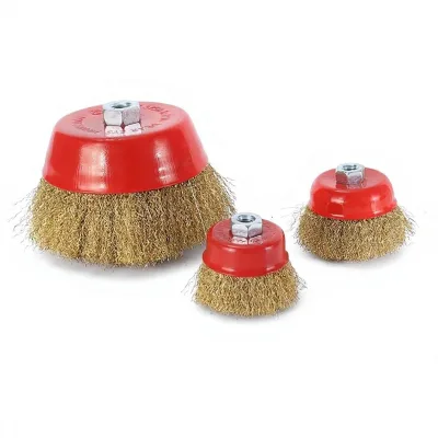 Industrial Bow-shaped Brass Coated Steel Wire Brush for Angle Grinder Rust Descaling