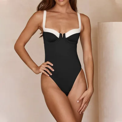 2024 New Arrival Luxury Women's Summer Bodysuit V-Neck Monokini One Piece Swimsuit Hot Bikini Print Exclusive Summer Swimwear