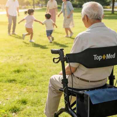 Portable Carbon Fiber Senior Rollator with Foam Seat and 136KG Capacity