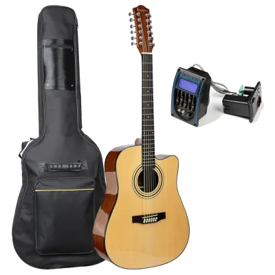 12 String Guitar, Acoustic Electric Cutaway, Full Size Dreadnought Spruce Top with EQ-LC5 and Padded Bag
