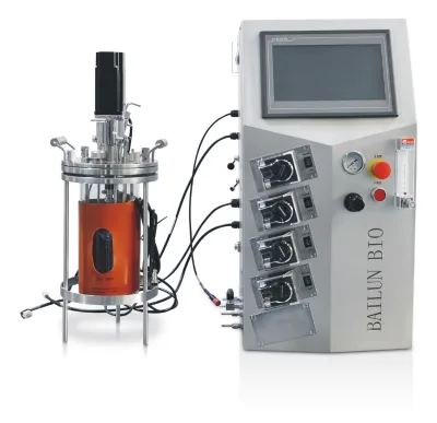 Laboratory Fermentation Enzimes Single-Wall Mechanically Stirred All-glass Bioreactor BLBIO-GJG Vertical Biomass Fermenter