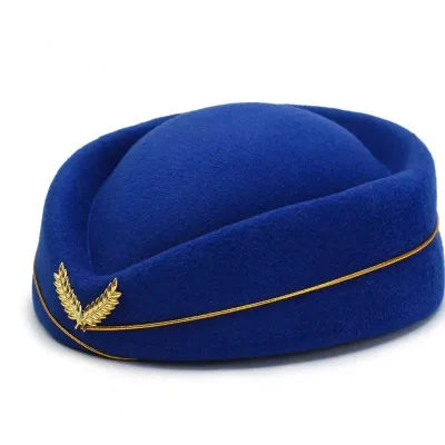 Wholesale Airline Stewardess Cap Hats Fedora Uniform Pilot Hostess Service Cap Beret Hat for Women