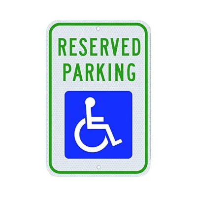 Accessibility Reserved Handicap Parking Sign 18 X 12 Inch Aluminum Traffic Sign High Intensity Reflective Film CE Certified UV