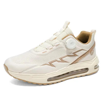 Breathable Mesh Athletic Sneakers with Easy Lacing Dial Closure System and Air Cushion Ideal for Casual Sports and All Day Wear