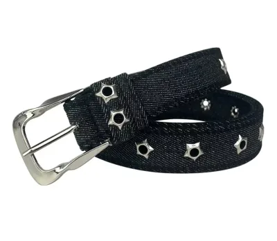 Women Star Sequin Denim Waist Belt
