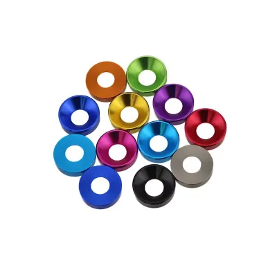 M2 M3 Aluminum Countersunk Cup Washer M4 Anodized Aluminium Alloy M5 M6 Counter Sunk Head Washer for Bumper Motor Auto