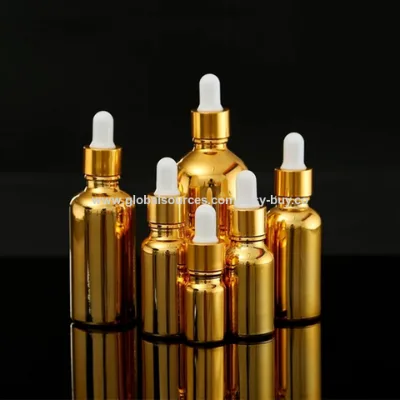 Cosmetic dropper bottles Gold electroplating essential oil bottle press lotion bottle spray perfume bottle dropper cosmetic bottle