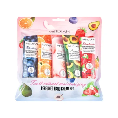 Moisturizing and Gentle Care Easy to Absorb Fruit Flavor 5 Hand Cream Sets