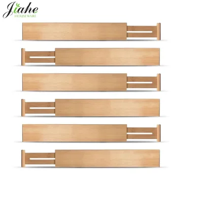 Bamboo Drawer Dividers Wooden Kitchen Drawer Dividers Organizers Adjustable Drawer Separators for Home and Office Organization