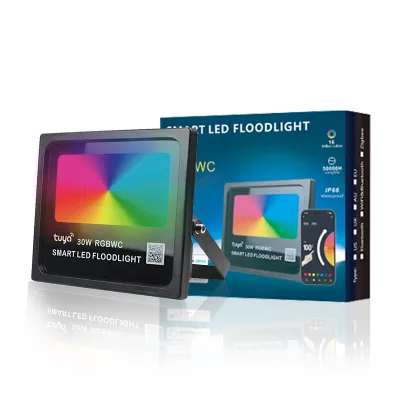 Tuya Smart RGBWC LED Floodlight 50W/30W APP Voice Remote Control IP66 Waterproof Outdoor Color Changing Garden Patio Yard Light