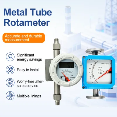 Flange Stainless Steel Metal Tube Rotameter Local Pointer LCD Display for Gas Liquid Industrial Pipeline Flow Measure
