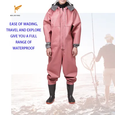 Red Women's Fly Fishing Suit Wading Waterproof Pants Adventure Suit Men's Outdoor Work Suithunting Boots Waterproof