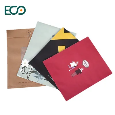 Custom Print Red White Black Cardboard Paper Mailing Envelopes Recyclable Business Shipping Paper Bag