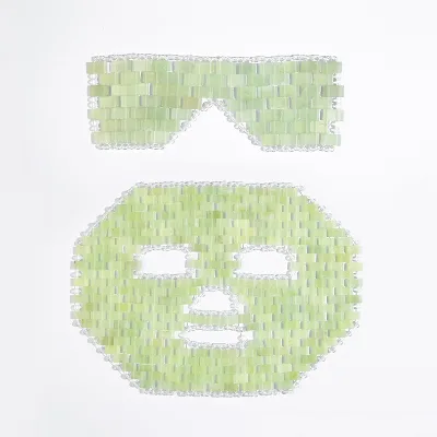 Trending Product Natural Jade Facial Mask Beauty Tool Relax Facial Muscle Anti-wrinkle Cool Soothing Rose Quartz Face Mask
