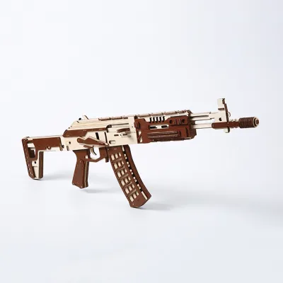 Adults DIY Wood Crafts Eco-friendly Educational Toy Rubber Band Gun Model Kit 3D Jigsaw Puzzle