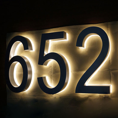 Outdoor Waterproof Large Metal Floating House Numbers Light up Backlit Stainless Steel Address Number Hotel Room Number