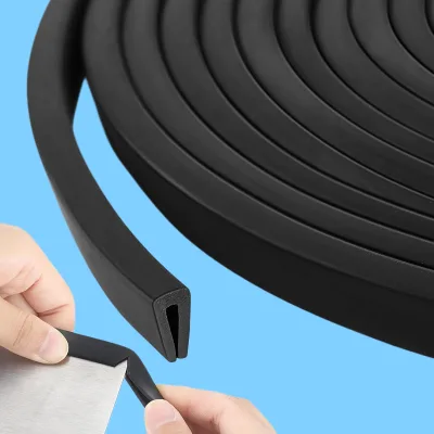 EPDM Rubber Edge Trim 1/8" U Channel Edge Protector Seal Strip for Car Doors, Sheet Metal, Glass & Table Edges