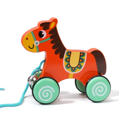 Improves Balance Little Animal Pull Toys Montessori Toddler Wooden Push & Pull Along Toy Wooden Pull Along Toddler Toy
