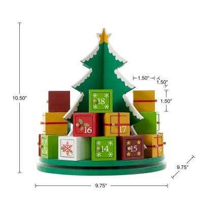 Wooden Christmas Countdown 24-Day Calendar Decorative Jewelry Box