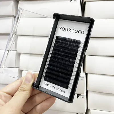 BY 0.02 0.03 0.06 0.05 0.07 Matte Silk Black Lash Extensions Volume Trays Individual Extension