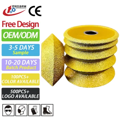 75mm Vacuum Brazed Demi-bullnose Edge Profile French Edge Diamond Grinding Wheel Abrasive Tools for Marble Granite