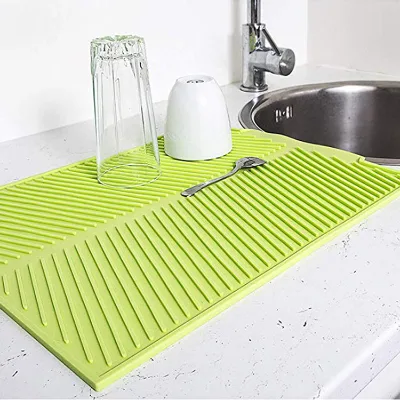 Foldable Silicone Heat Insulated Anti-slip Drain Mat for Pot Cup Bowl-Modern Simplicity Design Kitchen Mat