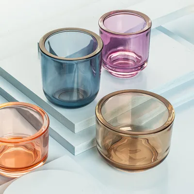 Wholesale Transparent Visibility Various Capacity Retro Style clear Votive Glass Candle Jar