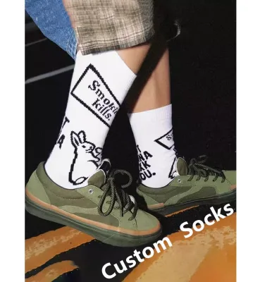 Mens Socks Wicking Breathable Cushion Crew Socks Athletic Everyday Wear Running Sports Socks Custom