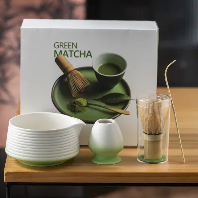 Japandi Design Elegant Modern Matcha Whisk Set with Ceramic Whisk and Bowl