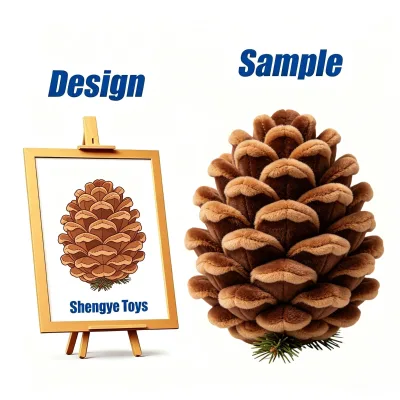 Shengye Professional Factory Supplier Custom Fashion Christmas Pinecone Plush Toy for Store Business Holiday Promotion Gifts