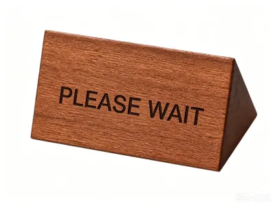 Wholesale Wooden Crafts Handmade Table Desk Decoration Custom Logo Acacia Wooden Sign with Please Wait