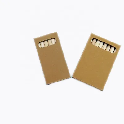 3.5Inch 6 Colors Natural Wood Color Pencil With Kraft Paper Box