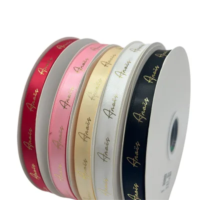 Personalized Custom Logo Name Thick Custom China Stain Ribbon Roll Satin with logo