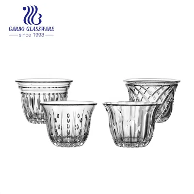 Promotion Morocco Design Elegant High White Glass 2oz Small Size Glass Tea Cup for Daily Use