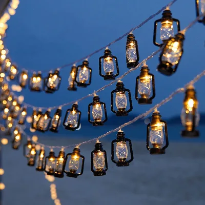 Custom Outdoor Waterproof Led Retro Kerosene Oil Lamp String Lights for Garden Holiday Party Camping String Lights