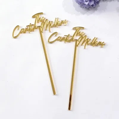 Wholesale Elegant Laser Cut Names Mirror Acrylic Cocktail Bars Golden for Birthday Plastic CLASSIC PS Transparent 2Y Made CN;GUA