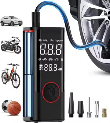 Portable Tire Inflator Mini Car Compressor,150PSI Rechargeable 6000mAh Cordless Inflator Digital Display Handheld Tire Inflator
