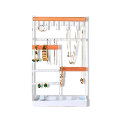 Stock FSD C054 Custom Size Multifunctional Jewelry Display Rack White Color Earring Ring Bangle Counter Home Use Gift