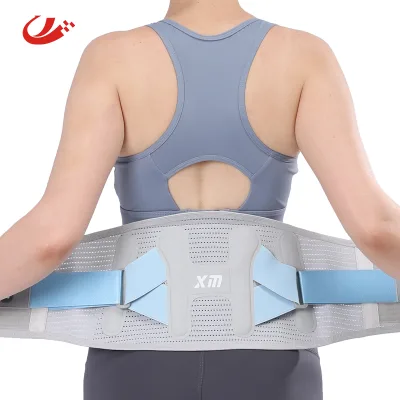 Custom Label Powerful Lumbar Support Belt Men Women Breathable Back Support Brace with Adjustable Strap