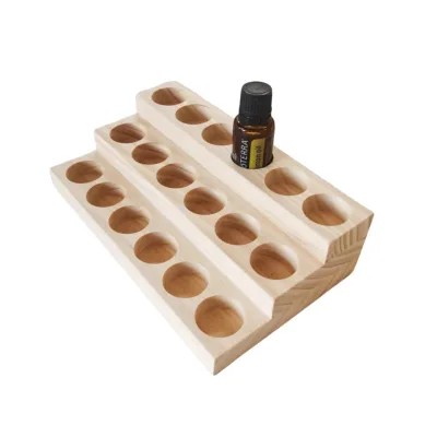 3-Layer Wooden Essential Oil Display Stand Tabletop Perfume Storage Racks 5-20ml Oil Bottles Nail Polish Shelf Oil Organizer"