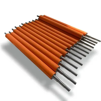Heavy Duty Conveyor Self Cleaning Glass Washing Machine Rubber Disc Idler Roller Conveyor Roller Mechanical Glass Roller