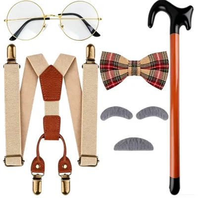 1920s Old Man Outfit 100 Day of School Grandpa Costume for Boys Halloween Costume Kids Fancy Dress up