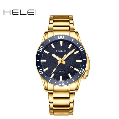 HELEI New Models 2024 Personality Fashionable Quartz Movement Men's Wristwatches Luminous 30m Waterproof Men's Watches