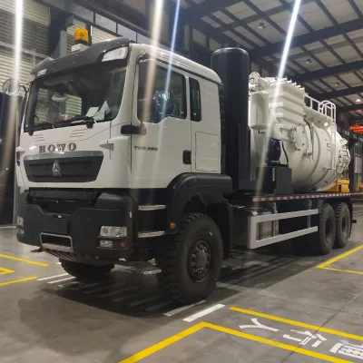 Howo 6x4 High Efficiency Vacuum Sand Suction Vehicle 13500kg Capacity 1 Year Warranty