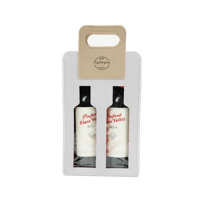 Festive Christmas-Themed 2Bottle Felt Wine Bag High-Quality Hanging Tote with Divider and Festive Embroidery for Holiday Gifting
