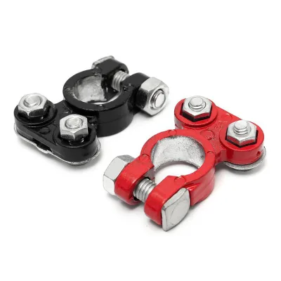 AUTO Battery Terminals Color Coded Set Top Post Connectors Clamps for Car Truck Vehicle 1 Pair