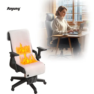 Anjuny Plug-In Electric Heating Blanket 3 Heat Settings Washable Portable Heated Seat Pad for Home Office Daily Use