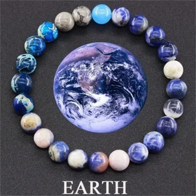 Solar System Planet Natural Healing Crystal Gemstone Stone Beaded  for Women and Men